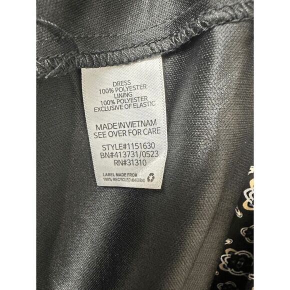 BCX Juniors' Women's Printed Smoked Shoulder Mini Dress - Black Combo XS - Picture 5 of 6